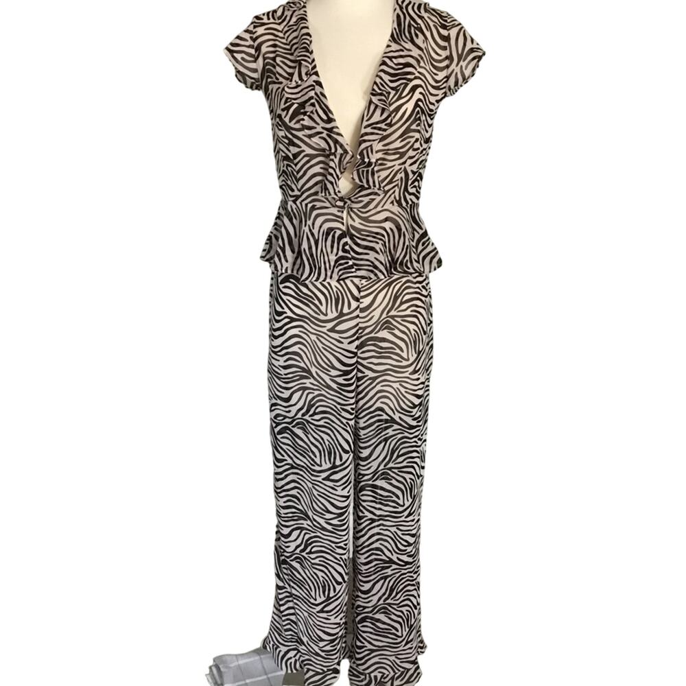 Victoria's Secret Sheer Zebra Loungewear Set Size Small EUC